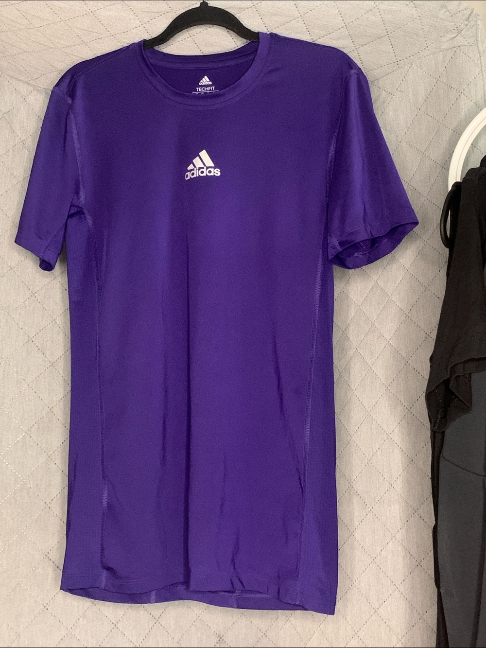 #185 Adidas Purple Short Sleeve Techfit Performance Tee